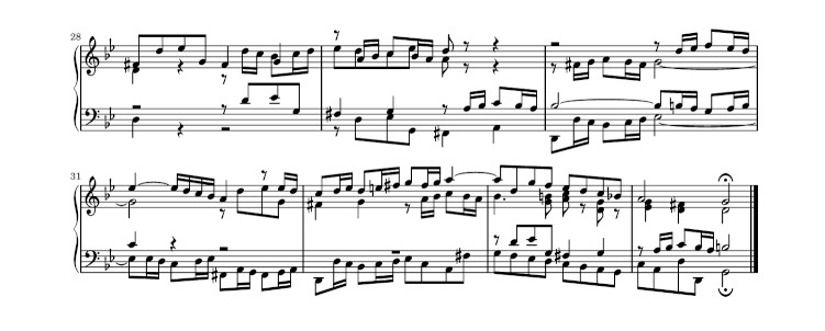 LilyPond sheet music example